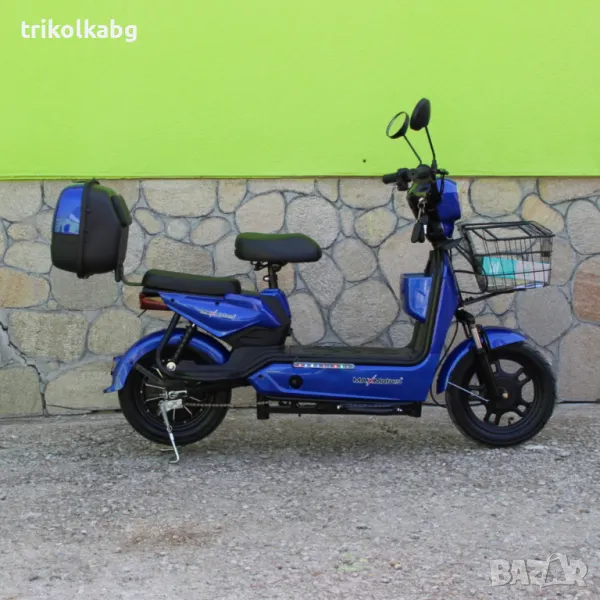 Електрически двуместен скутер – велосипед със 14″ гуми, 500W, 48V/15Ah, снимка 1