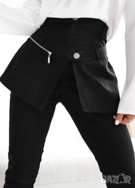 Елегантен панталон с ефектна поличка , снимка 1