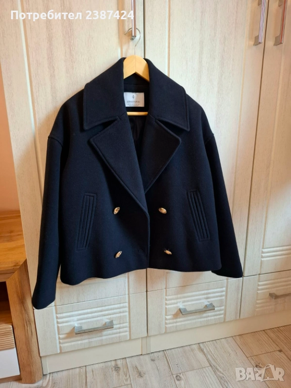 Вълнено дамско късо палто STRADIVARIUS, снимка 1