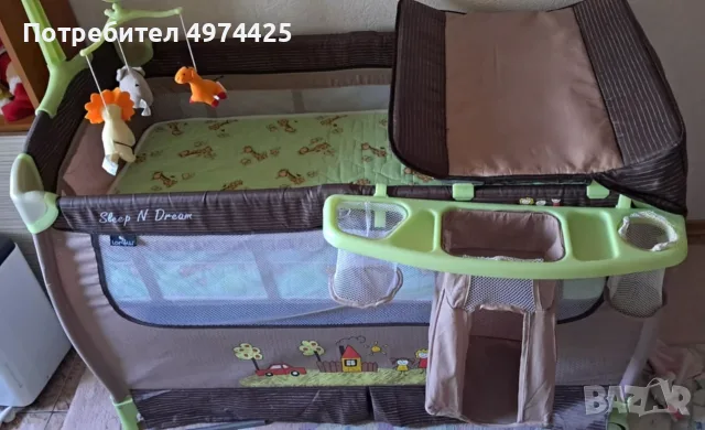 Бебешка кошара Lorelli Sleep N Dream 2 нива + матрак подарък, снимка 3 - Кошарки - 56438535