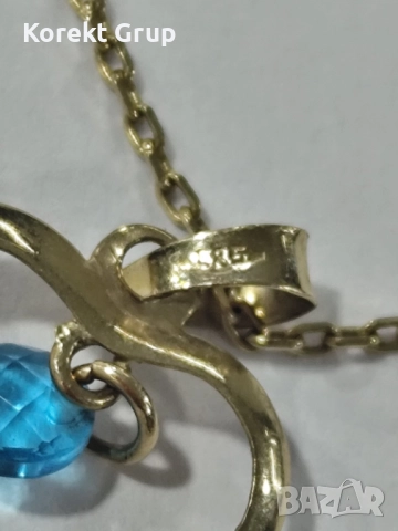 Златен синджир 14к с висулка сърце, снимка 4 - Колиета, медальони, синджири - 52901243