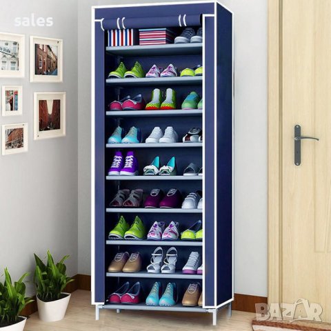 Текстилен шкаф за обувки на 9 нива, снимка 2 - Органайзери - 38691257