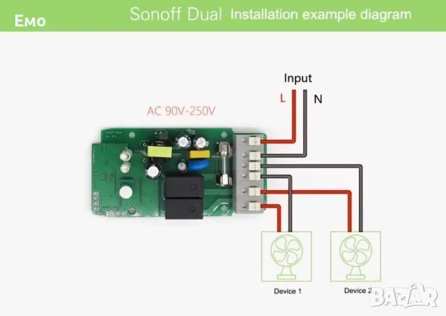 Двуканален смарт ключ, WIfi, Android, IOS, дистанционно управление на две устройства едновременно, снимка 2 - Други - 48437604