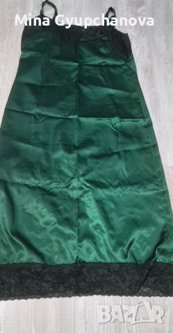 зелена рокля after от сатен , снимка 4 - Рокли - 52797378