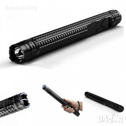 Силен ръчен лед фенер с електрошок палка бухалка за кучета самозащита