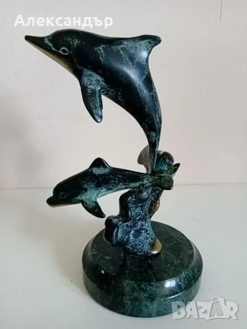 Бронзова статуетка делфини ЗАЯВЕНА, снимка 1