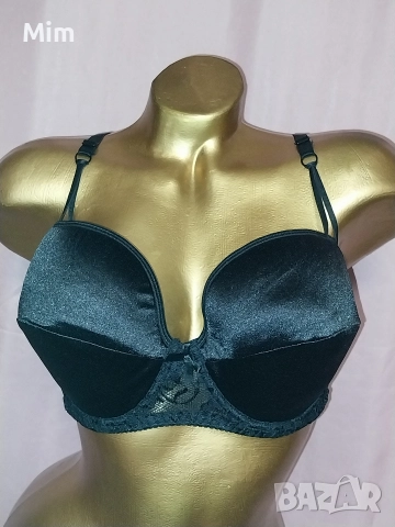 Belsira 4XL Черен сатенен сутиен 