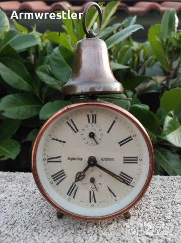 Стар Немски Механичен Часовник Будилник 