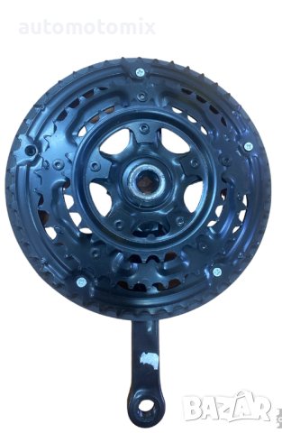 КУРБЕЛ ЗА ВЕЛОСИПЕД 48T-38T-28T - ЧЕРЕН, снимка 2 - Части за велосипеди - 42191834