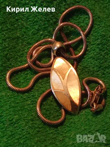 СТИЛНО СРЕБЪРНО КОЛИЕ с ЛИСТОВИДЕН СЕДЕФЕН СРЕБЪРЕН МЕДАЛЬОН СРЕБРО 925 ФИНА РЪЧНА АРТ РАБОТА 49787, снимка 15 - Колиета, медальони, синджири - 49885908