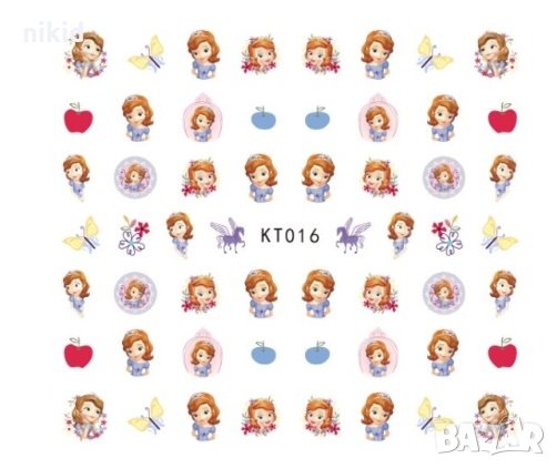 KT016 София Първа принцеса татос ваденки слайдер водни стикери за нокти маникюр