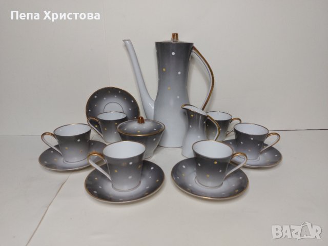 сервиз за кафе  "Polka dots" - Edelstein, Bavaria., снимка 1