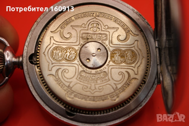 Швейцарски джобен часовник HEBDOMAS 8 Days - Осмодневен., снимка 13 - Колекции - 51450585