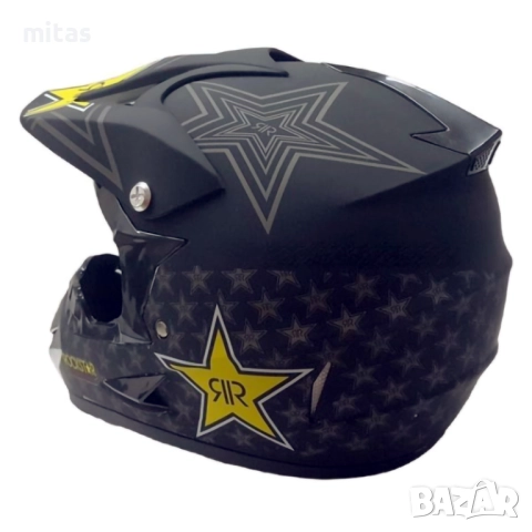 Кросова каска ROCKSTAR, Full Face, DOT, Размер: S/M - Вело, Мото, ATB, снимка 7 - Аксесоари за велосипеди - 52137315