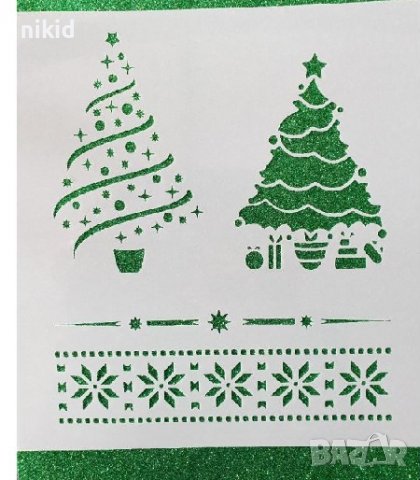 Елха и Борд стенсил кант шаблон спрей за торта украса сладки Scrapbooking