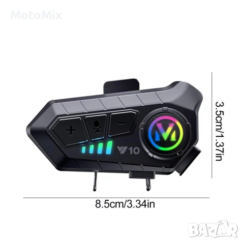 Комплект от 2бр. Безжична Bluetooth слушалка за моторна каска с двупосочен интерком и интелигентно ш, снимка 2 - Аксесоари и консумативи - 54354294