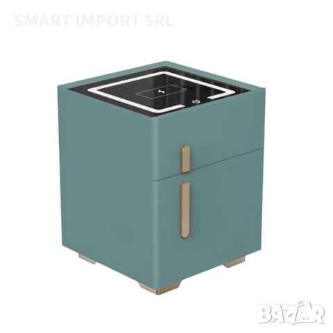 Интелигентно нощно шкафче Smart Heater, сейф, Led осветление, зелен