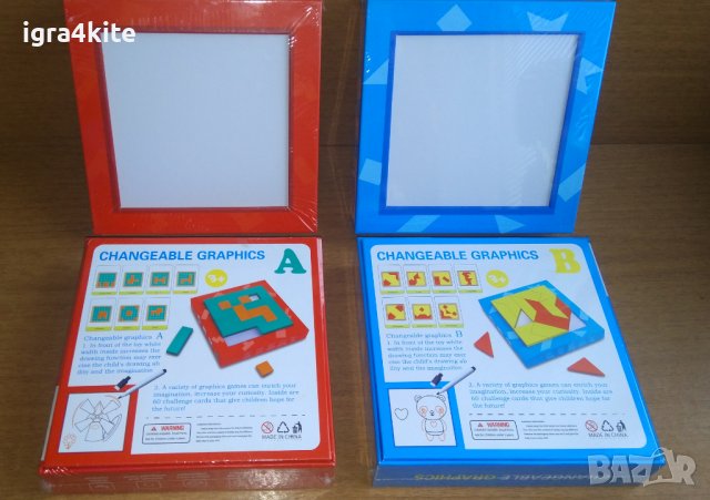 ТОП! Два модела Дървени блокчета - мозайка пъзел + рисуване с 60 карти, снимка 1 - Образователни игри - 38551623