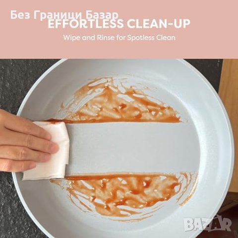 Нов Ергономичен Тиган за Готвене, Лесен за Почистване, 26cm розов, снимка 6 - Съдове за готвене - 44396138