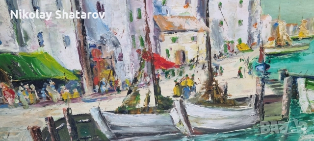 Стара картина. масло на фазер , снимка 4 - Антикварни и старинни предмети - 51862763