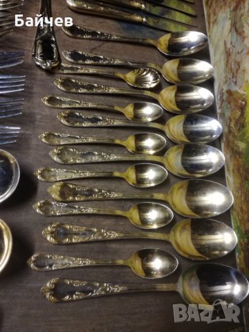 Solingen 23k злато позлата 35броя маркирани оригинал прибори, снимка 8 - Антикварни и старинни предмети - 35417420