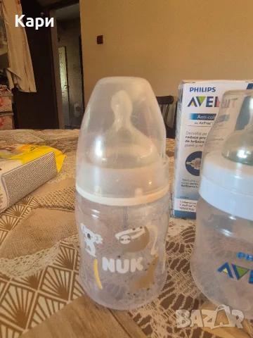 Бебешки шишета Avent,Nuk,Tommee tippee, снимка 2 - Прибори, съдове, шишета и биберони - 55988385