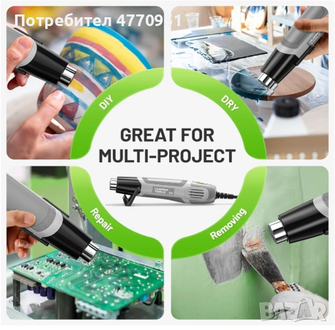 Пистолет за топъл въздух (МИНИ), снимка 5 - Други инструменти - 53914549