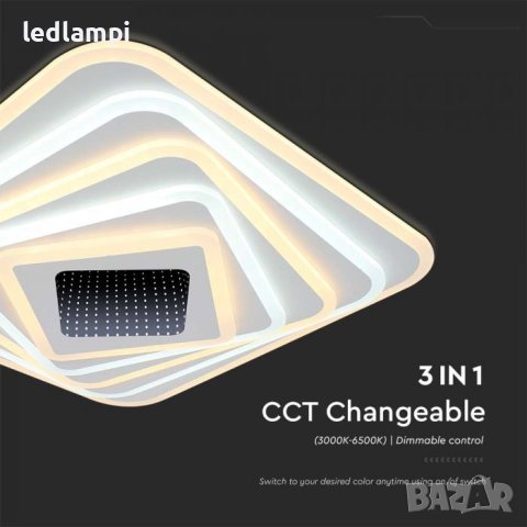 LED Плафониера 150W Димиране+Дистанционно Управление 3in1, снимка 2 - Лампи за таван - 42268550