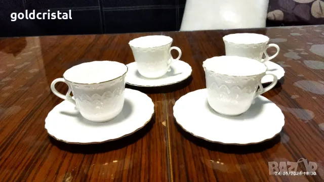 Стар български костен порцелан Бононя Ралица чаши за кафе , снимка 7 - Антикварни и старинни предмети - 50425883