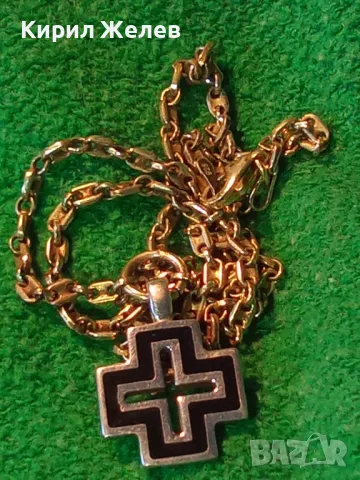 СРЕБЪРЕН КРЪСТ 925 с БЯЛА ПОЗЛАТА и ЕМАЙЛ ИТАЛИЯ с СРЕБЪРНА ВЕРИЖКА СРЕБРО 925 с ЖЪЛТА ПОЗЛАТА 49967, снимка 16 - Колиета, медальони, синджири - 49957894