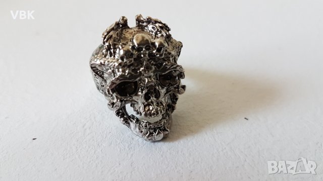 Рокерски пръстен Голям и масивен-Череп , снимка 6 - Други - 32086299