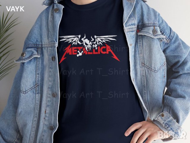 Тениска с декоративен печат - Metallica Skulled, снимка 8 - Тениски - 44215399