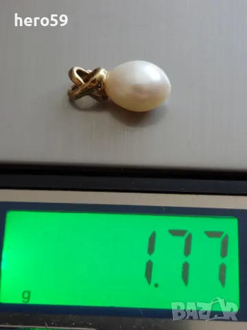 Златен 18к медальон с перла., снимка 7 - Колиета, медальони, синджири - 49046141