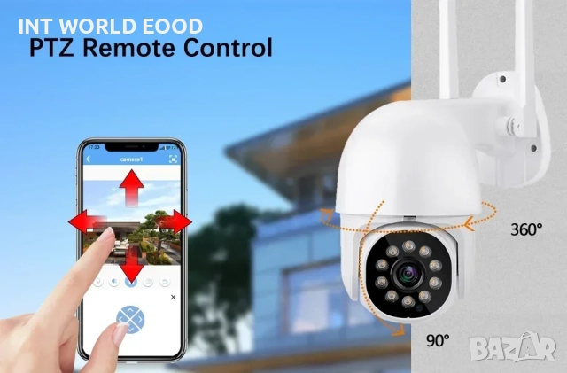 Tuya 5MP WiFi IP HD PTZ Камера с AI детекция на движение Двупосочно аудио Видеонаблюдение , снимка 7 - IP камери - 52063750