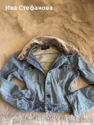 Дънково яке сафари с кожена свалящо яка Mexx , снимка 5 - Якета - 38172392