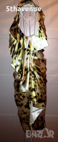 Forever Unique Нова Луксозна Сатенена Рокля с едно рамо и ефектни набори , снимка 7 - Рокли - 30619580