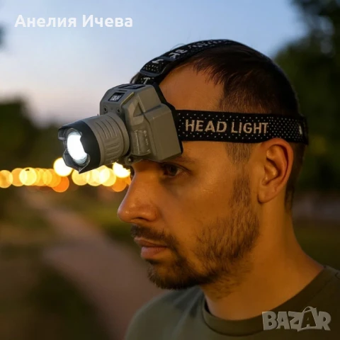 Челник за глава с интелигентно управление с движение и LED дисплей , снимка 9 - Други стоки за дома - 51338422