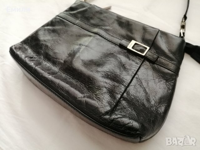 Подарък при поръчка над 25 лв - belsac дамска кожена чанта за рамо в черен цвят, снимка 3 - Чанти - 44340663