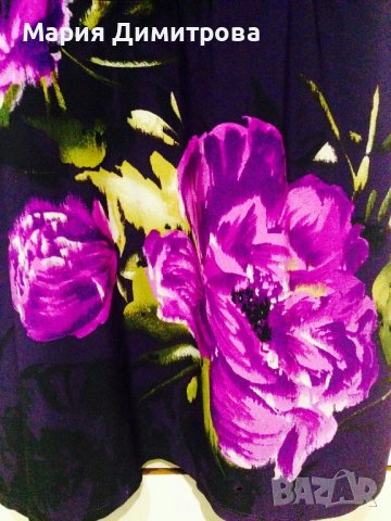 Красива лилава рокля с цветя, снимка 7 - Рокли - 38856454