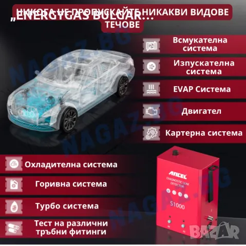 Машина за пушек(дим) /Димогенератор ANCEL S1000/АвтоДиагностика/Тестер, снимка 7 - Сервизни услуги - 50236844