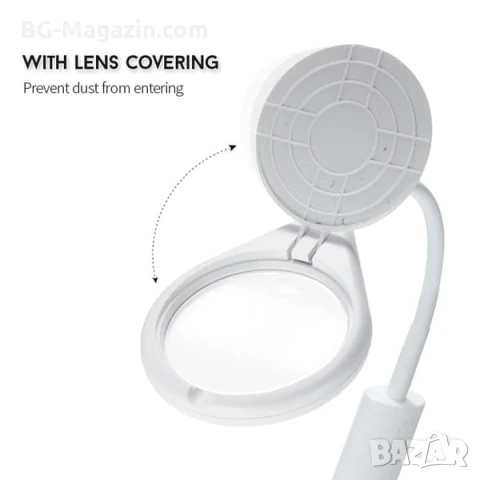 Професионална настолна увеличителна лед лупа за шиене на гоблени четене бродиране с LED осветление, снимка 8 - Други инструменти - 50920972