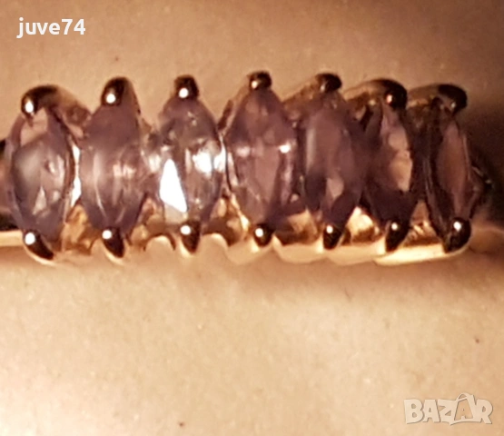 ЗЛАТЕН ПРЪСТЕН С ЕСТЕСТВЕНИ АЛЕКСАНДРИТИ  СЕРТИФИКАТ, снимка 4 - Пръстени - 53048120