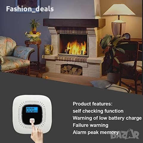 Нова Аларма за въглероден оксид с цифров дисплей сменяема батерия, снимка 2 - Други стоки за дома - 42234495