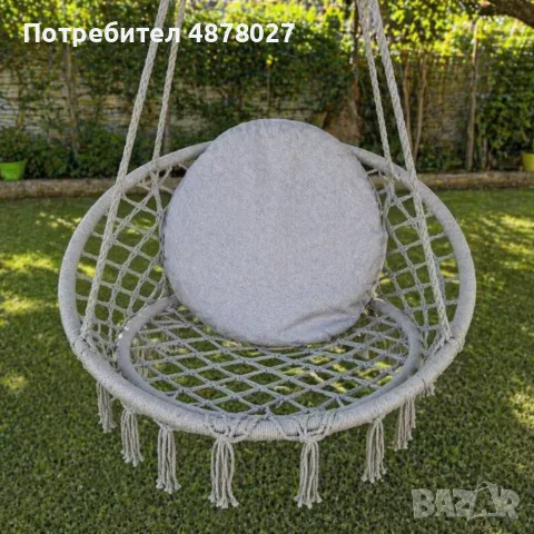 Висяща градинска люлка с възглавница - пълен релакс във вашият дом и градина, снимка 3 - Градински мебели, декорация  - 55998710