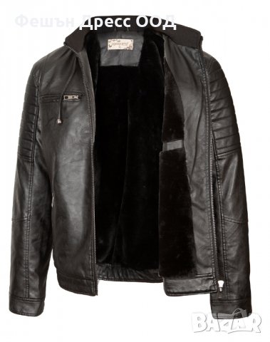 Мъжко зимно кожено яке – P3252, снимка 4 - Якета - 31333154