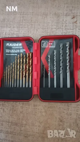 Комплект свредла за метал и бетон Raider - 1.5-10 mm, 17 бр.