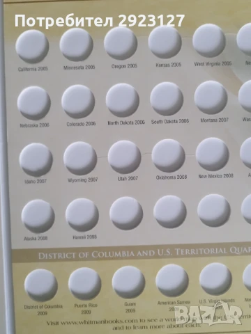 ЧИСТО НОВ АЛБУМ "50-те АМЕРИКАНСКИ ЩАТА" /виж описанието/, снимка 5 - Нумизматика и бонистика - 51393388