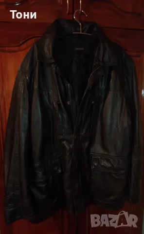 Ново Мъжко Зимно Яке Изцяло от Естествена Кожа XL 