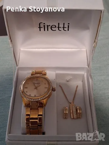 Дамен часовник firetti, обици и колие, снимка 4 - Дамски - 50337689