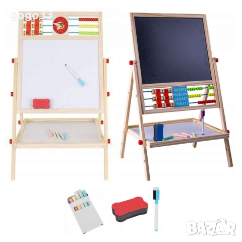 Мултифункционална образователна детска дъска с дървена рамка – за писане, рисуване и обучение, снимка 12 - Други - 54123497